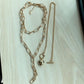 Jewelry Exaggerated Fashion Thick Chain Tassel Necklace Women's Peach Heart Mix and Match Versatile Multilayer Necklace