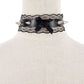 N1283 Exaggerated Punk Sexy Necklace Rivet Lace Bow PU Collar Short Night Necklace