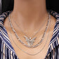 Fashion all-match necklace trend personality multi-layer chain with diamond big butterfly pendant necklace neck chain