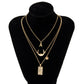Jewelry stacked hot girl alloy portrait pendant creative star and moon letter tassel multi-layer necklace female