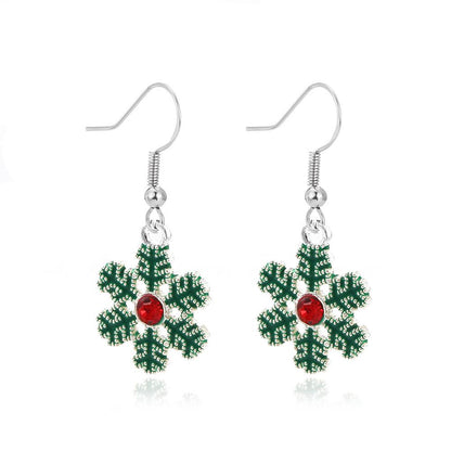 Christmas cartoon dripping oil earrings creative cute snowflake bells Christmas hat earrings earrings ornaments