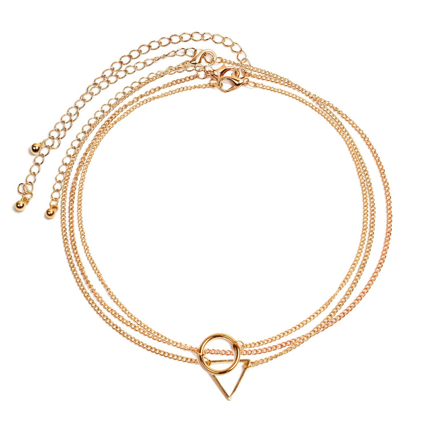Shangxin Triangular Necklace Round Necklace Ornament Geometric Necklace Necklace Three Sets