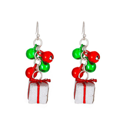 Christmas earrings ins creative cane Christmas gift bell Christmas tree earrings holiday gift