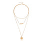 Jewelry ins multi-layer spider web pearl square pendant necklace female Xiaoxiang trend necklace