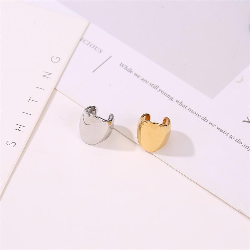 Fashion ear clip simple metal polished men's and women's ear bone clip punk retro geometric wide version without pierced earrings