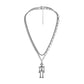 Simple design double-layer hip-hop twist chain screw style robot splicing men's necklace stacked
