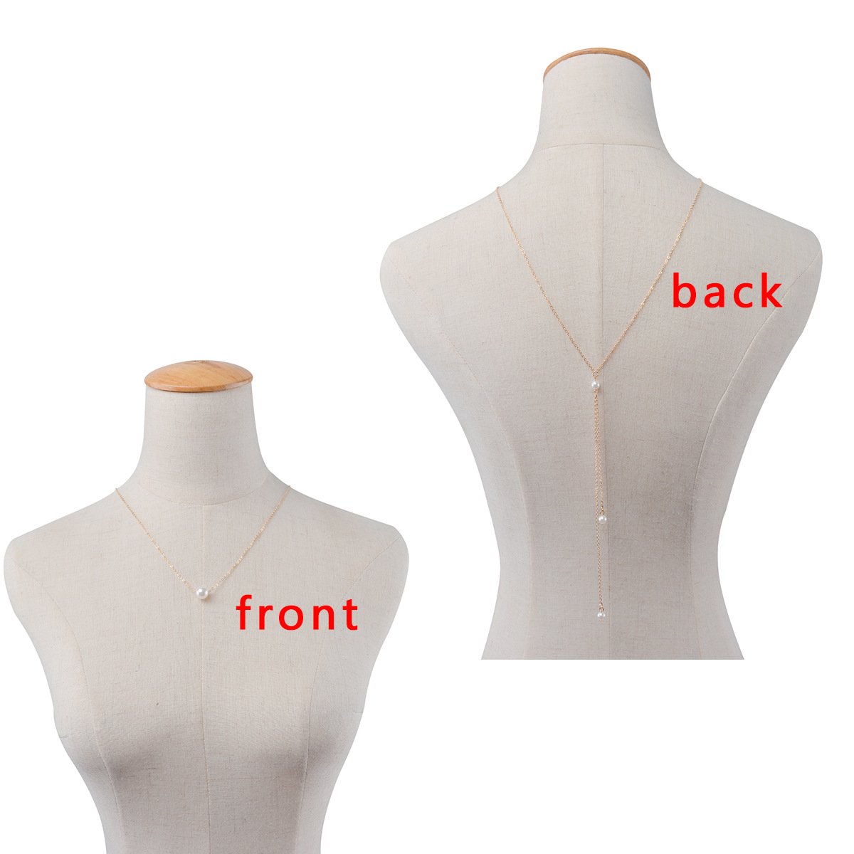 Jewelry Simple Sexy Creative Necklace Versatile Pearl Necklace Back Chain