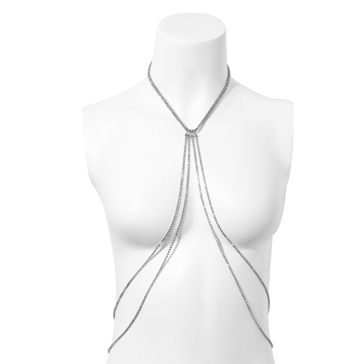 Jewelry personality full diamond claw chain clothing double layer necklace female simple tassel body chain necklace