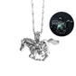Necklace Fashion Creative Luminous Horse Necklace Halloween Luminous Pendant Ornaments
