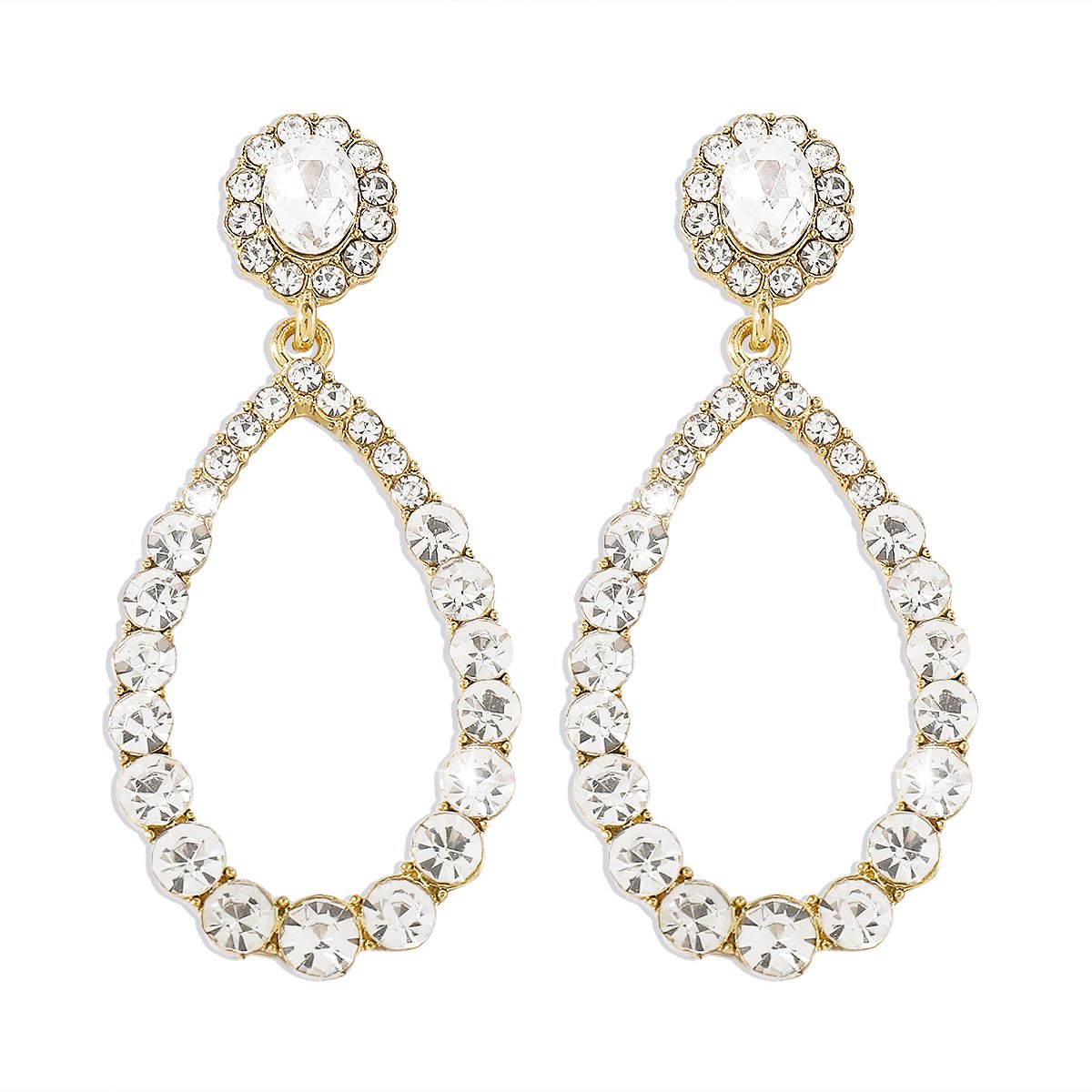 E1678 French light luxury retro simple pearl earrings rhinestone temperament personality niche design earrings