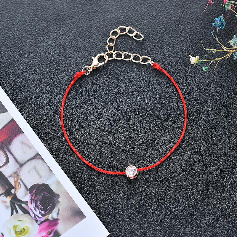 Simple and stylish zodiac year red string zircon bracelet all-match