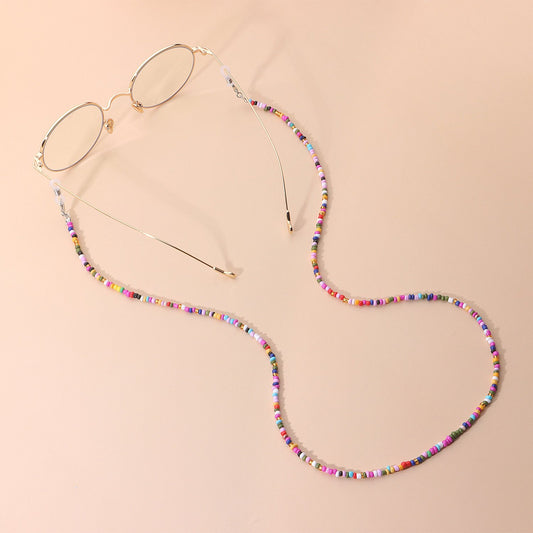 Jewelry Popular Rice Beads Glasses Chain Versatile Personality Mask Accessories 9-Piece Set
