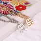 Fashion Trend Metal Accessories Alphabet Alloy Pendant Three-piece Necklace Set For Women