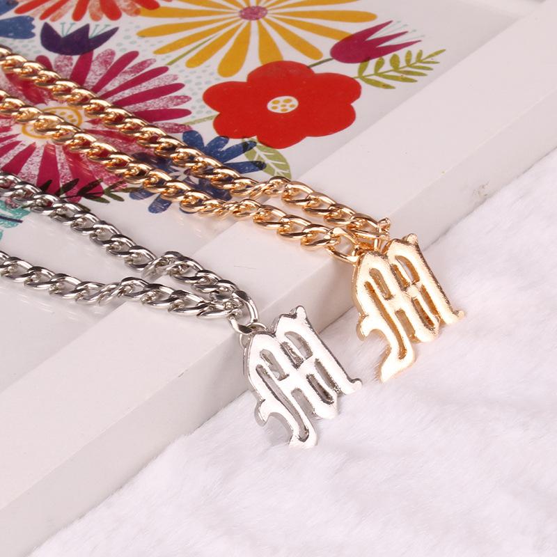 Fashion Trend Metal Accessories Alphabet Alloy Pendant Three-piece Necklace Set For Women