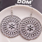 Palace Exaggerated Retro Hollow Flower Earrings Round Frosted Earrings