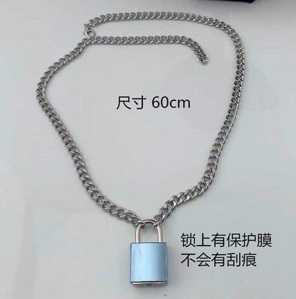 Accessories Necklace Personality Men and Women Geometric Key and Lock Matching Pendant Necklace Necklace