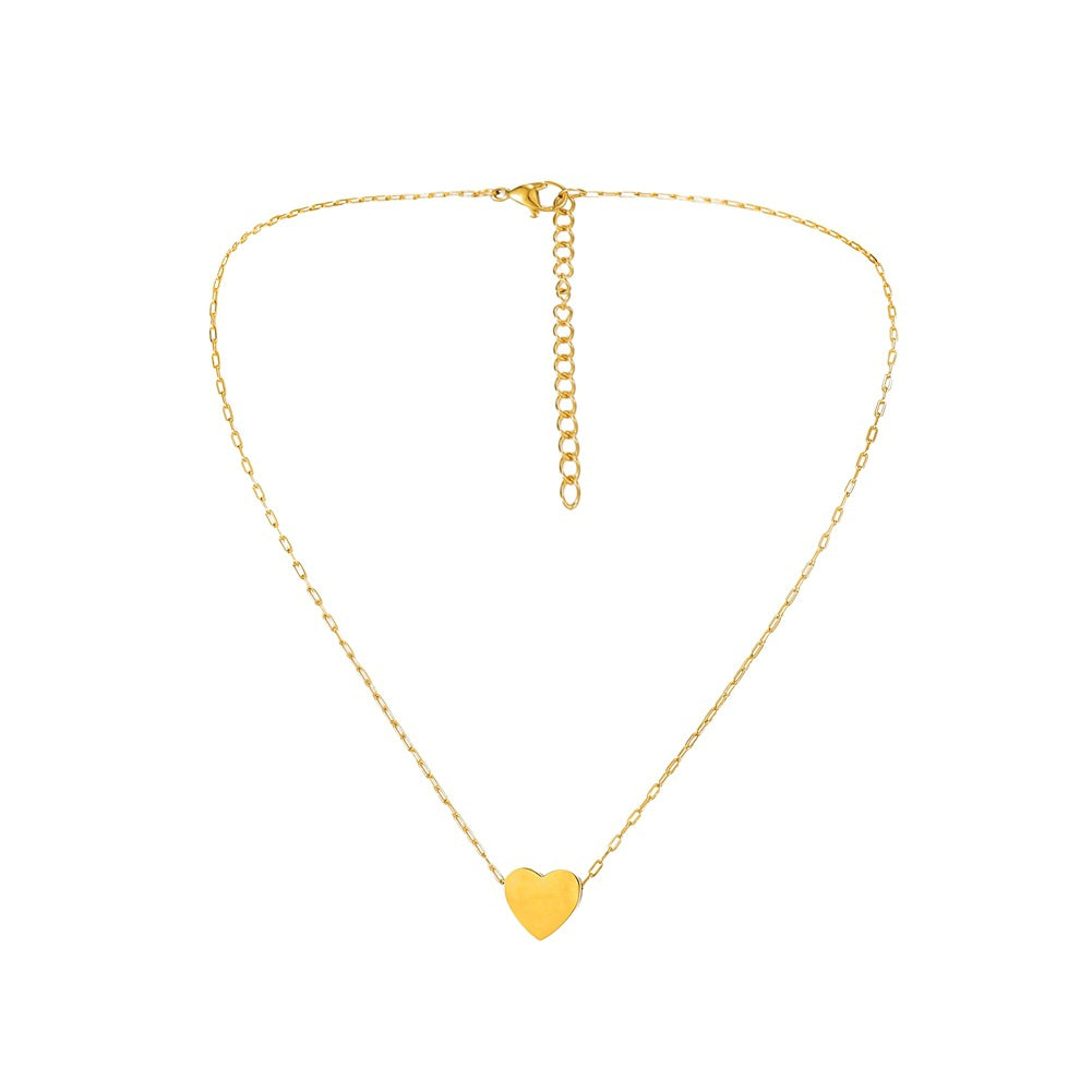 Niche light luxury titanium steel gold-plated glossy love pendant fashion simple all-match item heart-shaped necklace for women