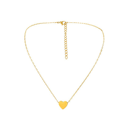 Niche light luxury titanium steel gold-plated glossy love pendant fashion simple all-match item heart-shaped necklace for women