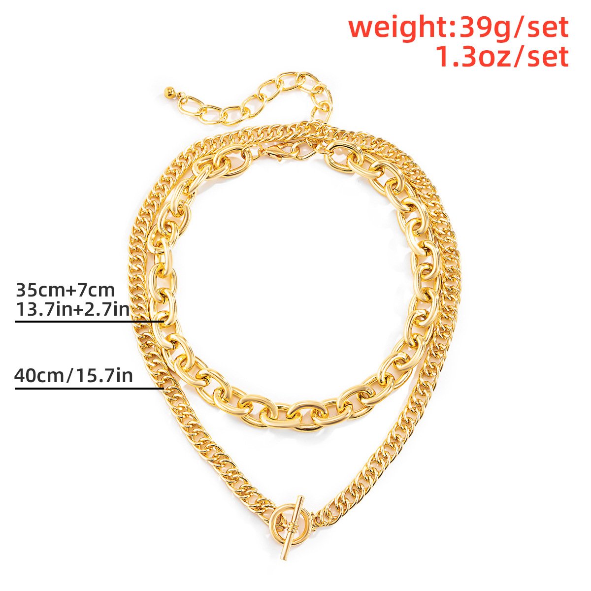 Hip-hop Simple Retro Twist Chain Necklace Female Trend Metal OT Buckle Clavicle Chain Necklace