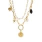 Jewelry hip-hop stacked double-layer imitation pearl necklace niche simple sequin love star necklace