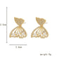 Fashion ol magazine ladies fresh and minimalist atmosphere full of diamonds pearl butterfly wing earrings
