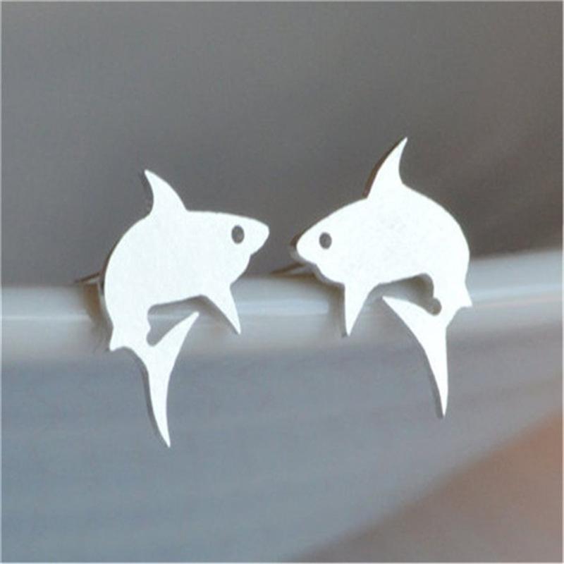 Popular Jewelry Sweet and Cute Little Whale Goldfish Earrings Simple Fashion Jewelry