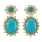 E116 Medieval court elegant gemstone earrings resin rhinestone double-layer personality niche earrings for women