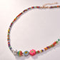 Jewelry color soft pottery smiling face glazed pearl necklace female simple geometric fashion trendy money jewelry