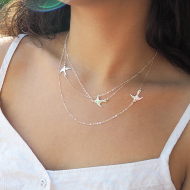 Cute Animal Little Swallow Pendant Necklace Short Fine Clavicle Chain Necklace
