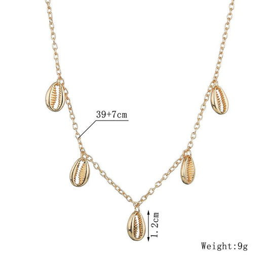 Accessories Trendy Metal Shell Necklace Summer Fashion Necklace Clavicle Chain