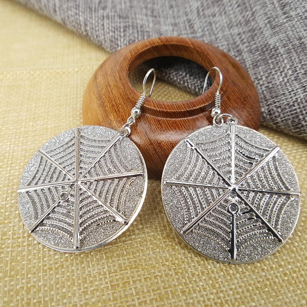 Earrings fashion retro disc spider web frosted earrings vintage earrings