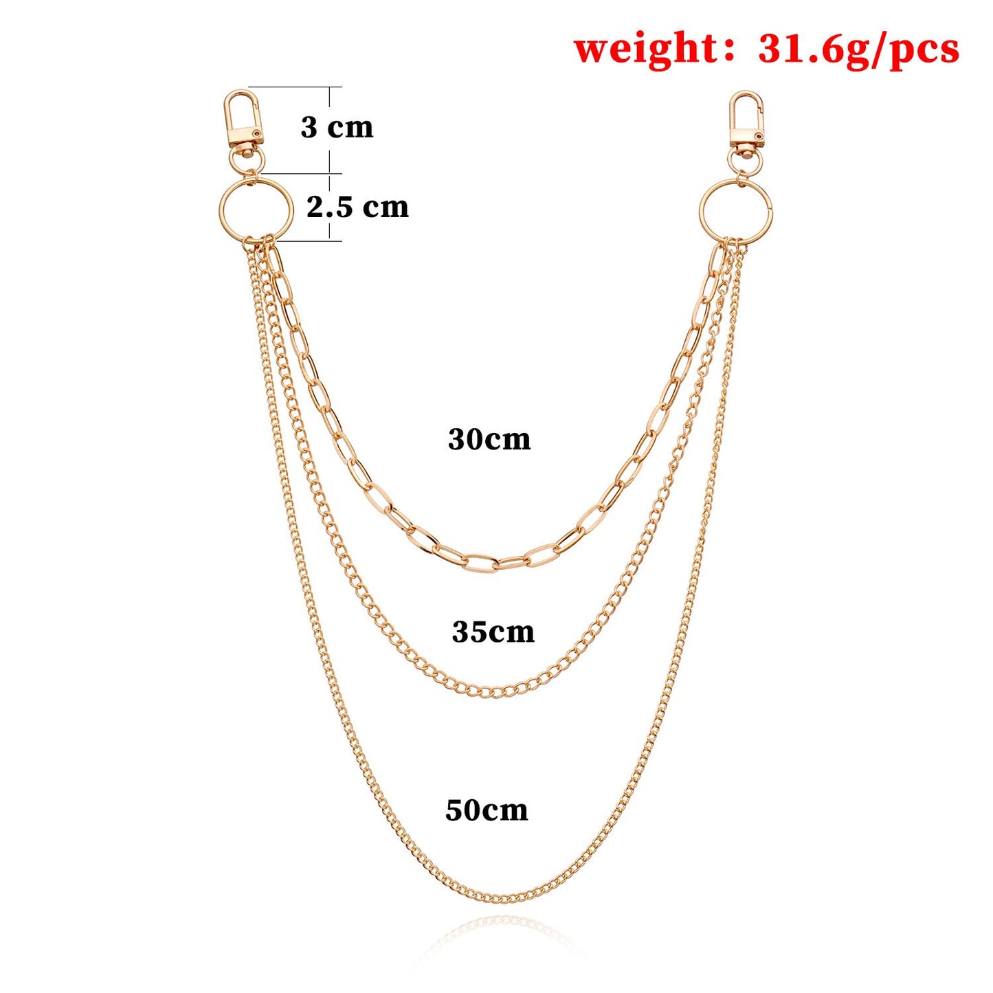 Jewelry alloy ring geometric multi-layer chain body chain female retro sexy metal waist chain