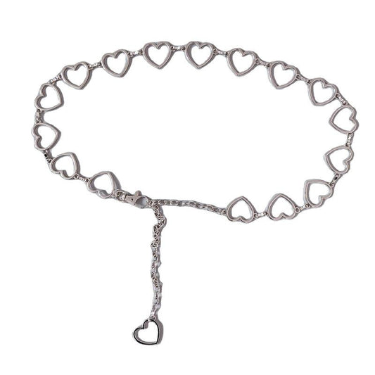 Metal waist chain heart fashion decorative hollow heart-shaped waist chain ladies personality circle waist chain pants chain