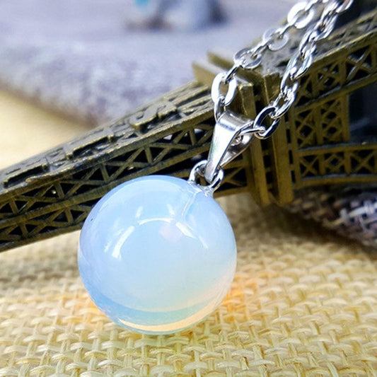 Over Eagle Opal Clavicle Chain Spherical Natural Stone Pendant Necklace Jewelry Birthstone Series Direct Supply
