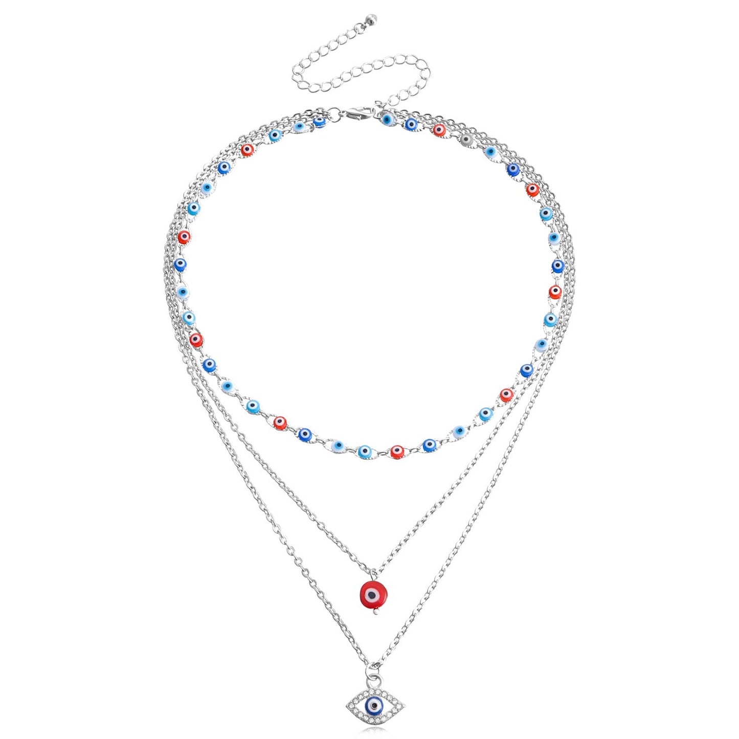 Jewelry Multi-layer Devil's Eye Pendant Necklace Women's Versatile Light Luxury Creative Design Necklace