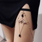 Jewelry bat pendant black crystal leg chain elastic chain bat leg ring female hot girl thigh chain