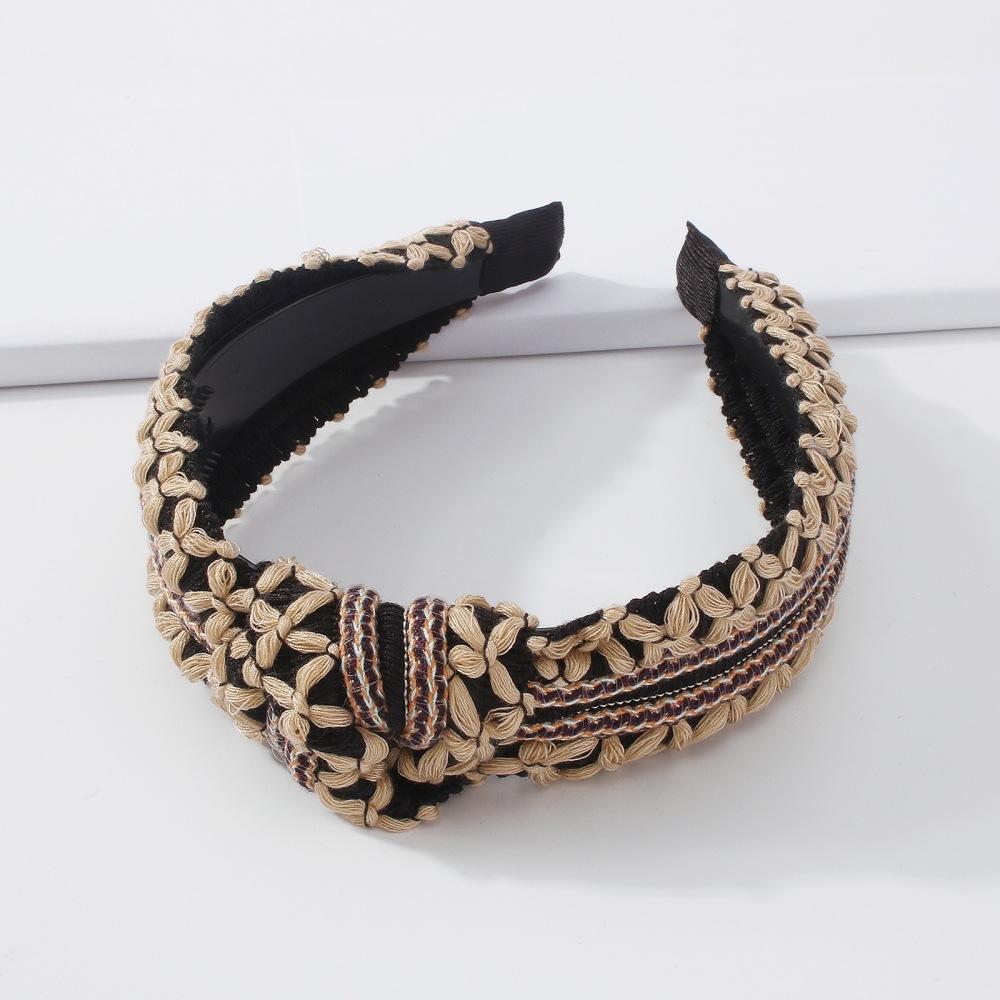 F389 Xiaoxiang fashion headband retro wide-brimmed press hair braided headband temperament ladies hair accessories