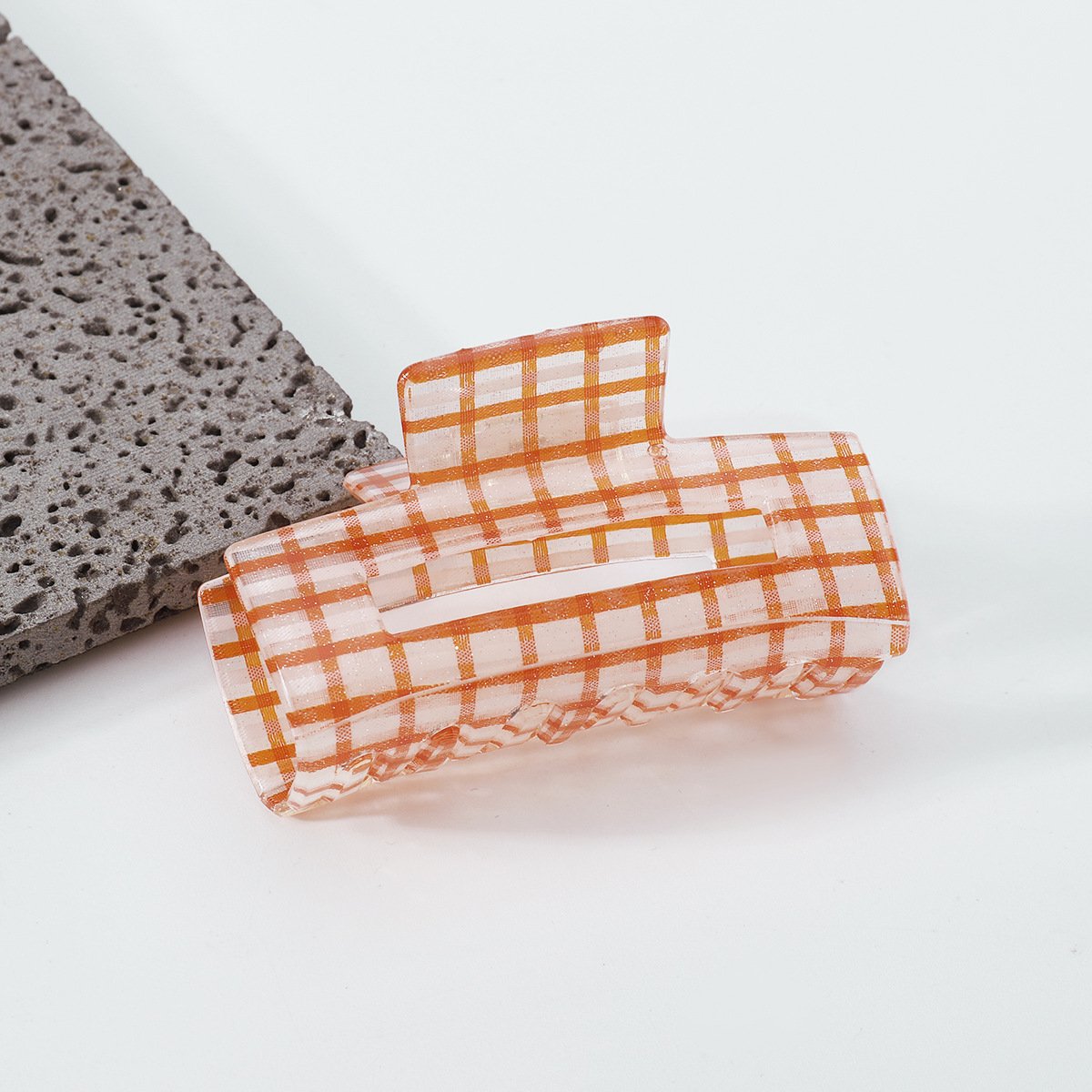 F432 Internet celebrity sweet fashion small fresh plate hair clip resin lattice transparent age-reducing girl heart hair clip