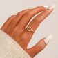 Jewelry ins color painting oil titanium steel circle dot open ring