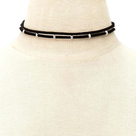 Jewelry Simple Faux Suede Beaded Collar Necklace Women's City Collar Fast Fading