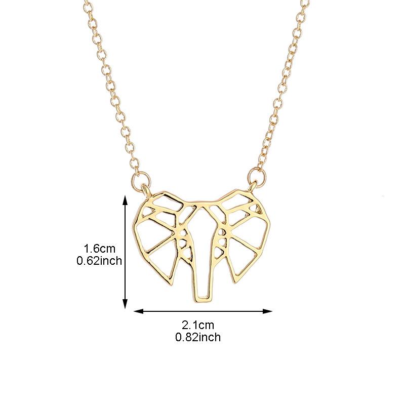 Popular Lucky Elephant Head Hollow Elephant Necklace Female Auspicious Animal Ornaments