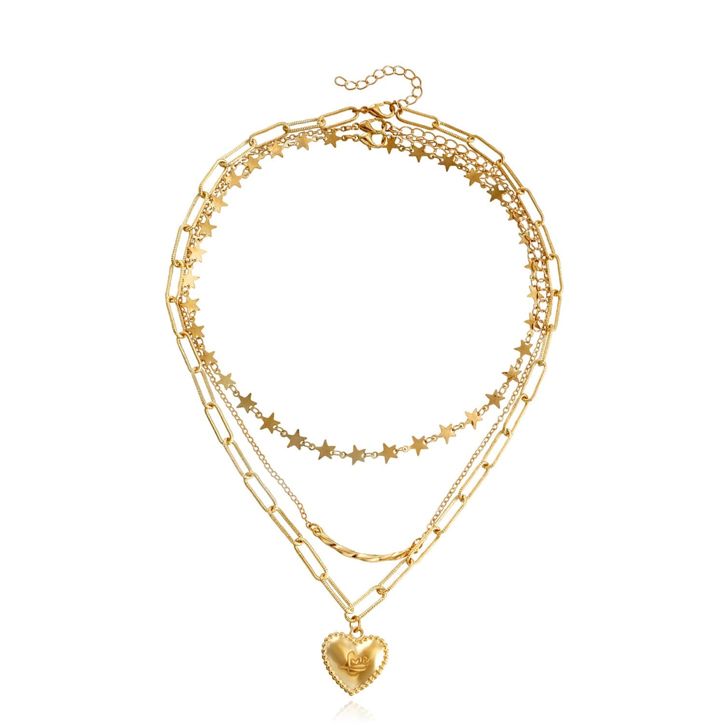 Jewelry love-shaped pendant multi-layer trend choker cold temperament metal love pendant female