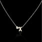 Fashion Jewelry Simple Peach Heart Shaped Letter Necklace Temperament Versatile Letter Love Clavicle Chain Necklace