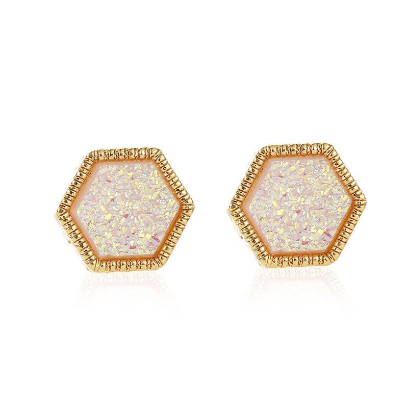 Harajuku Earrings Gypsophila Frosted Earrings Women's Symphony Hexagonal Starry Sky Earrings Accessories