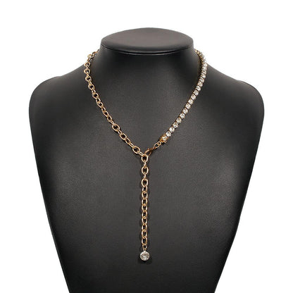 N8753 Chain Tassel Necklace Female Claw Chain Stitching Personality Simple Back Chain Niche Temperament Y-shaped Necklace