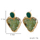 Ins geometric fashion hollow heart gravel earrings retro original stone drop oil earrings stone ear jewelry female