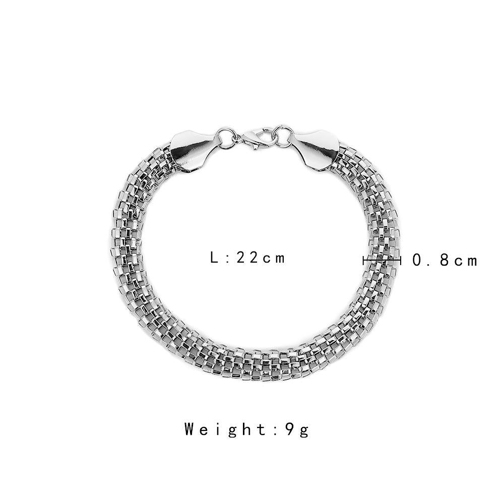 Personalized Fashion Retractable Folding Hollow Flat Mesh Chain Bracelet Men's Simple Hand Jewelry