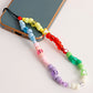 Explosive ins colorful beaded mobile phone chain ornaments love mobile phone lanyard beaded jewelry pendant female