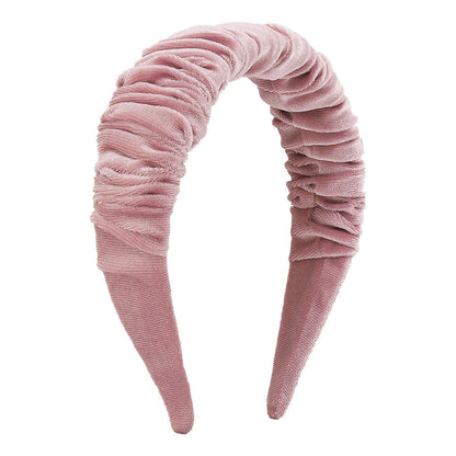 F4994 autumn and winter velvet folds simple headband French retro geometric net red high skull headband