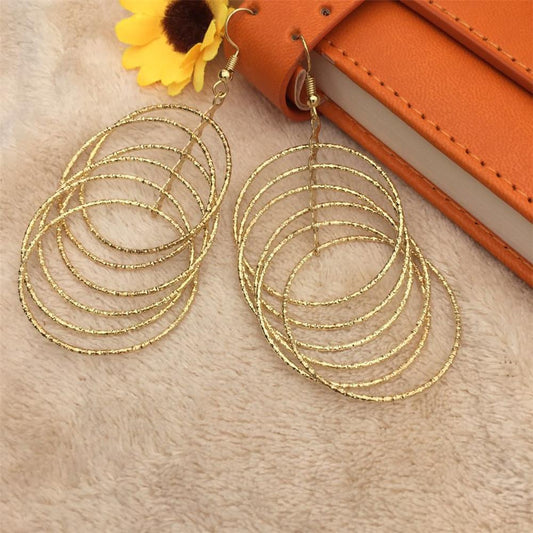 Atmospheric thin face multi-layer ring cross earrings popular earrings night party